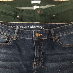 2 pairs Westport jeans: blue and deep green 🔥